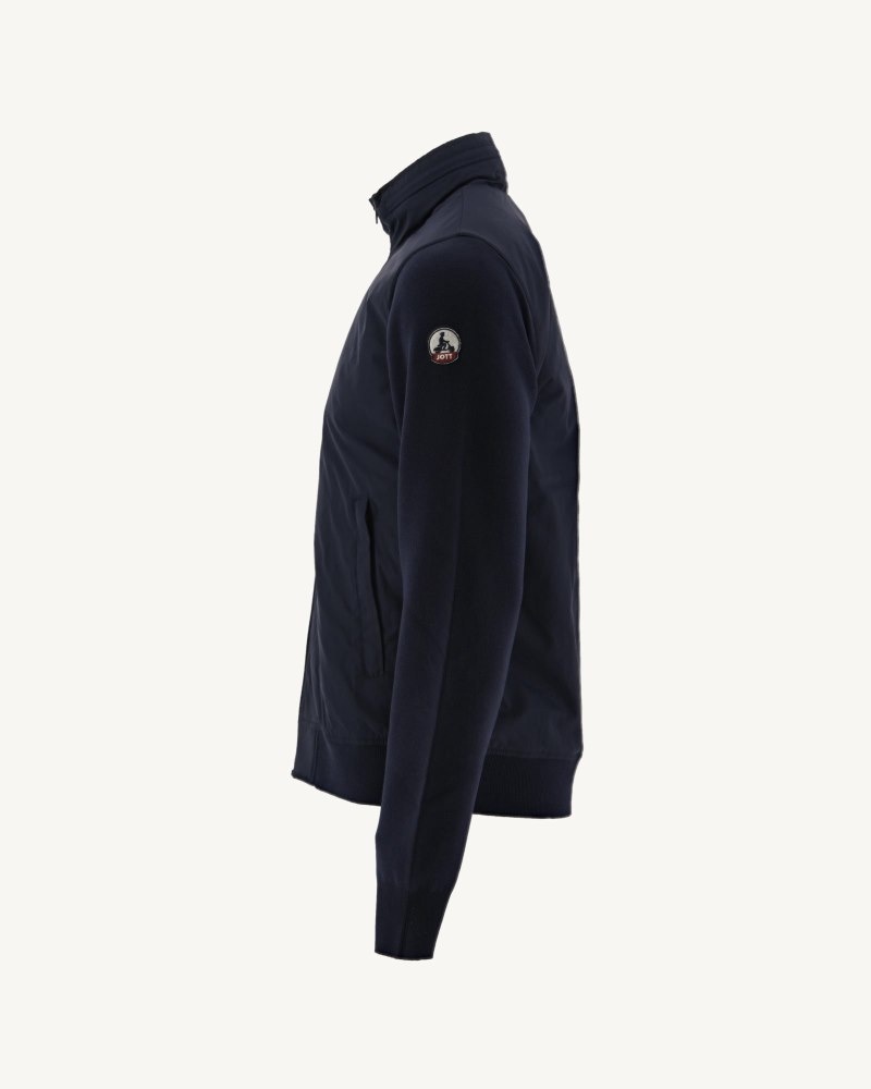 Navy JOTT Bardenas Bi-material Hooded Men's Jackets | JIG-8638