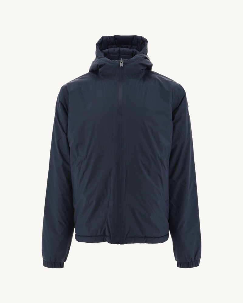 Navy JOTT Bergen Reversible Hooded Men's Down Jackets | XJP-8168