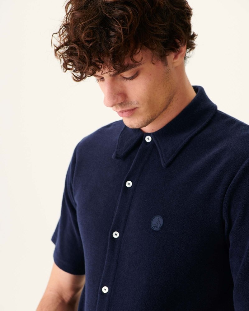 Navy JOTT Castelo Men's Polo Shirts | YKZ-7392