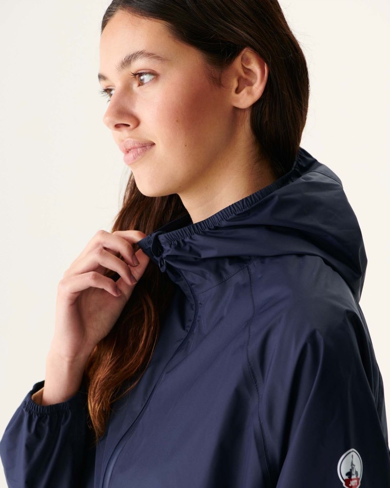 Navy JOTT Copenhagen Long Hooded Women's Jackets | WBX-5316