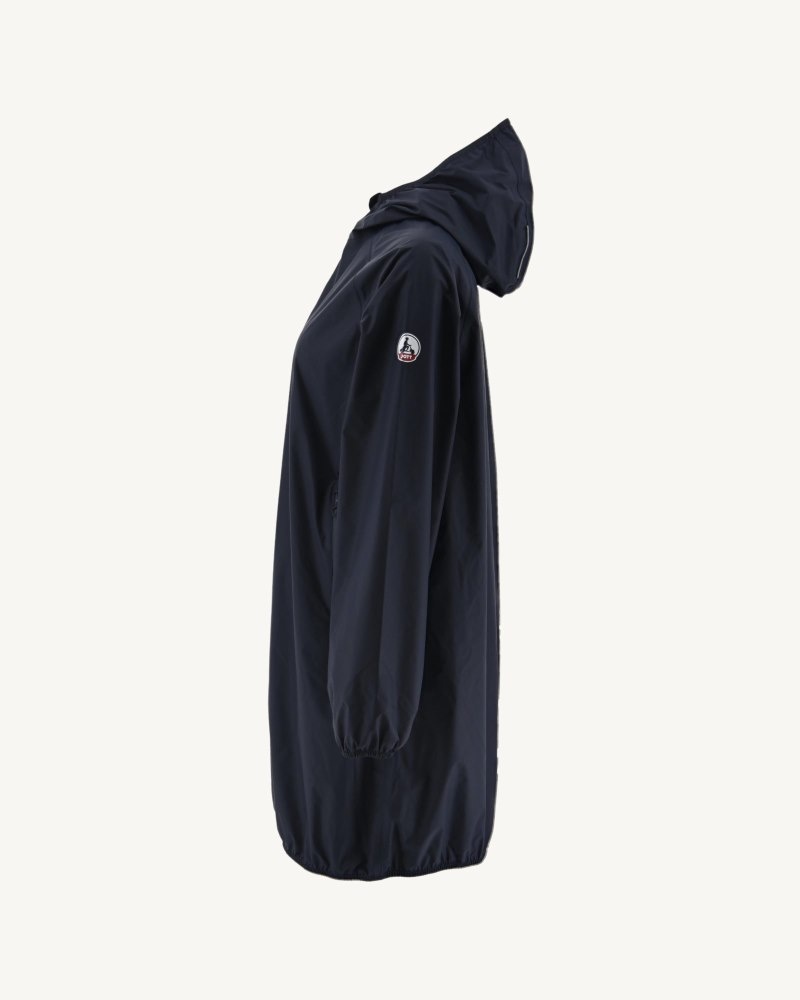 Navy JOTT Copenhagen Long Hooded Women's Jackets | WBX-5316