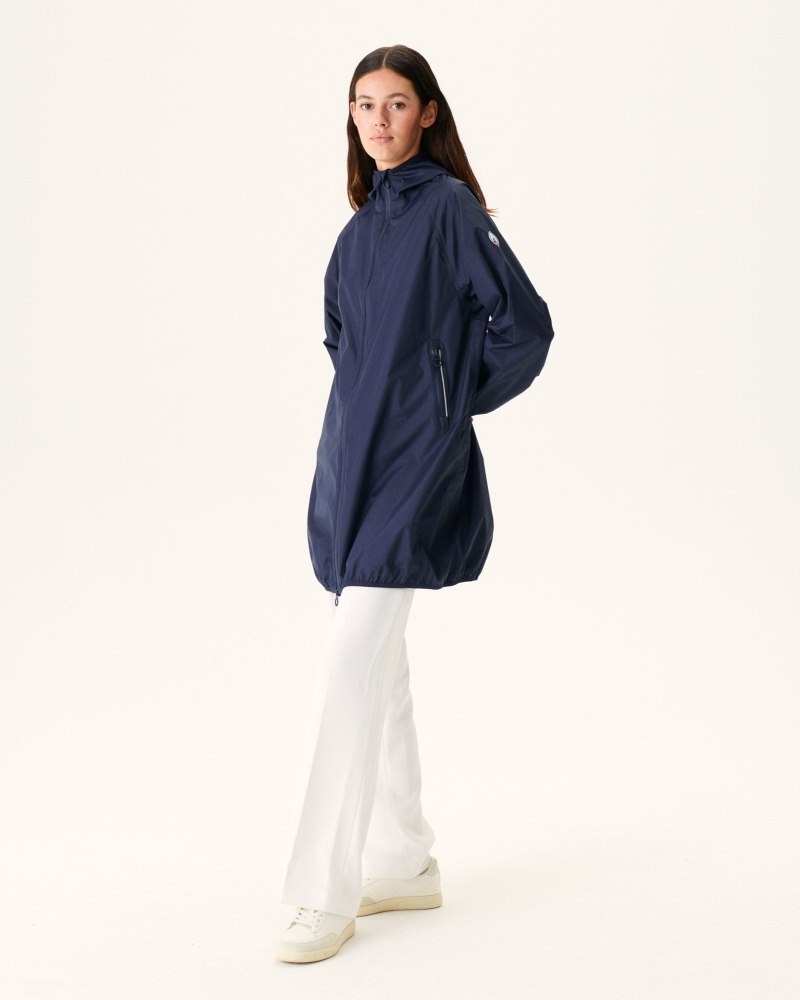 Navy JOTT Copenhagen Long Hooded Women's Jackets | WBX-5316