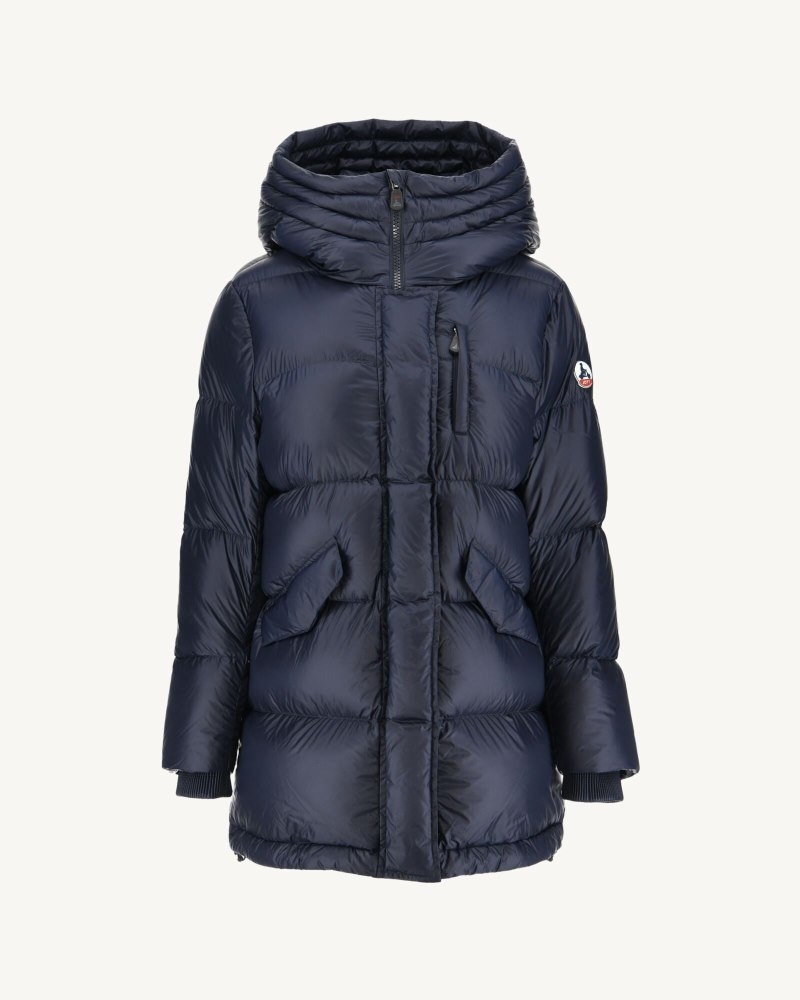 Navy JOTT Delhi Great Cold Hooded Women's Down Jackets | YFO-3636