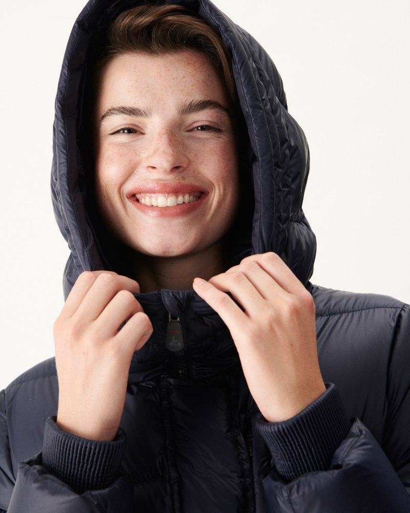 Navy JOTT Delhi Great Cold Hooded Women's Down Jackets | YFO-3636