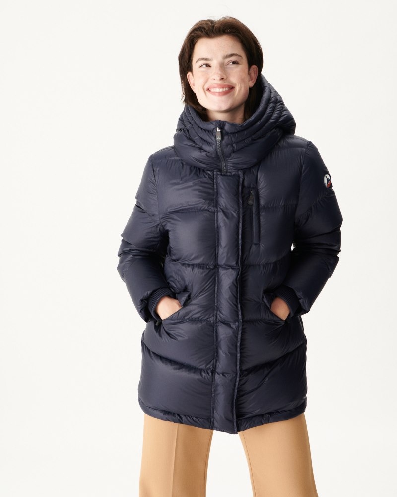 Navy JOTT Delhi Great Cold Hooded Women\'s Down Jackets | YFO-3636