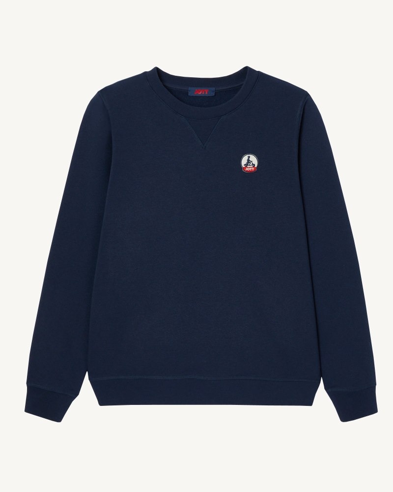 Navy JOTT Elvas Organic Cotton Women's Sweatshirts | YQE-3674