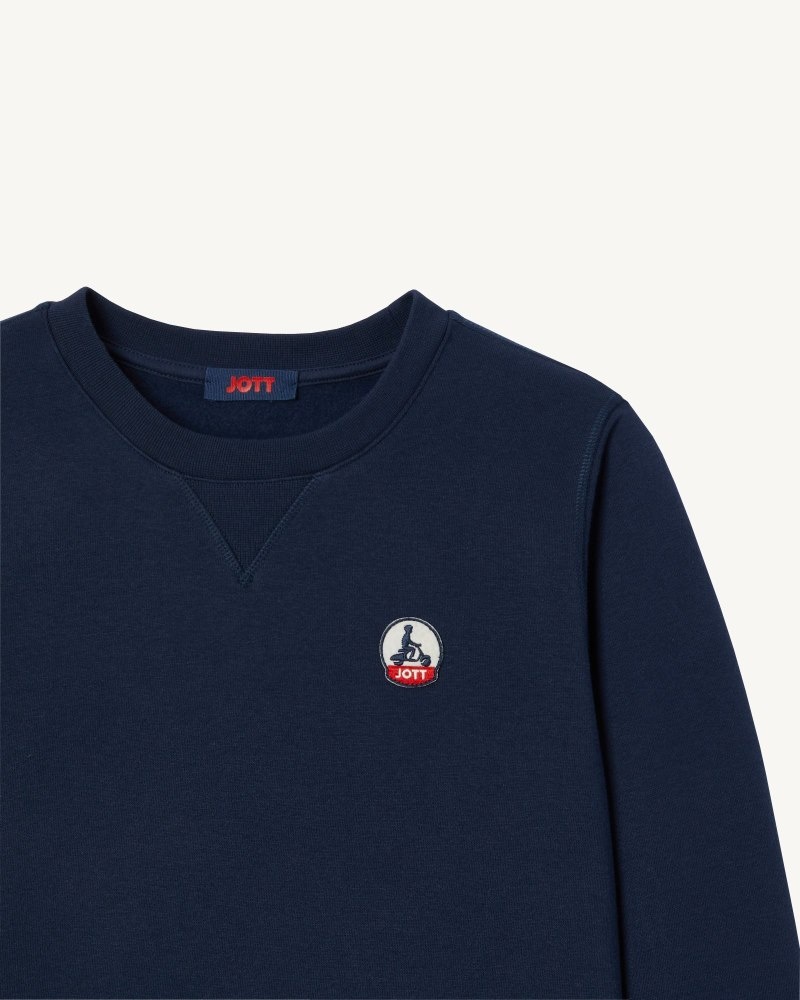 Navy JOTT Elvas Organic Cotton Women's Sweatshirts | YQE-3674