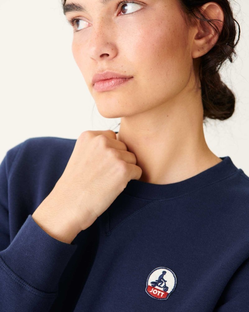 Navy JOTT Elvas Organic Cotton Women's Sweatshirts | YQE-3674