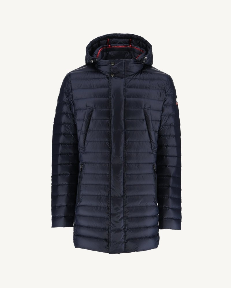 Navy JOTT Florent Lightweight Hooded Men's Down Jackets | NIB-9554