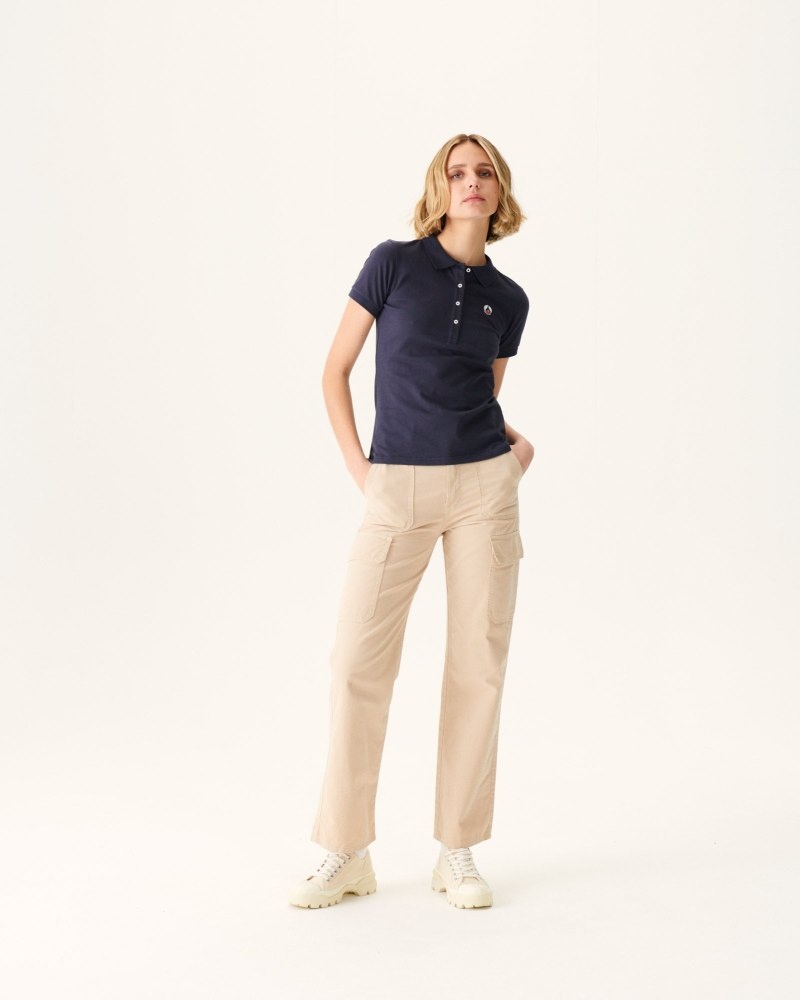 Navy JOTT Franca Women's Polo Shirts | EEA-0797