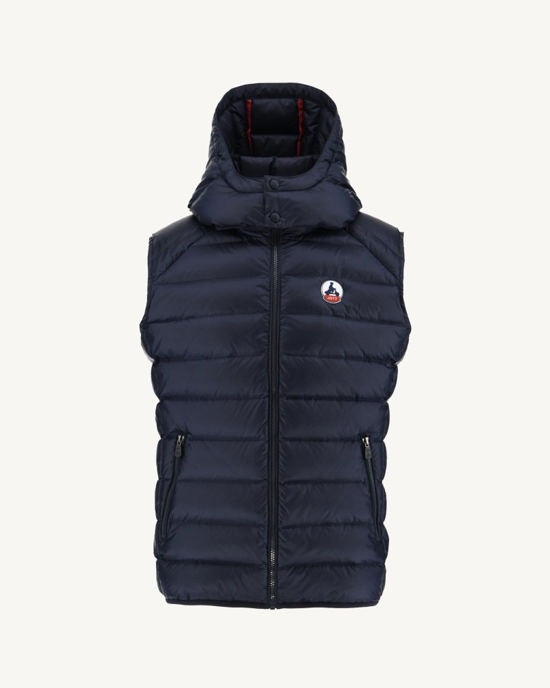 Navy JOTT Grand Cold Sleeveless Men's Down Jackets | MYZ-0969