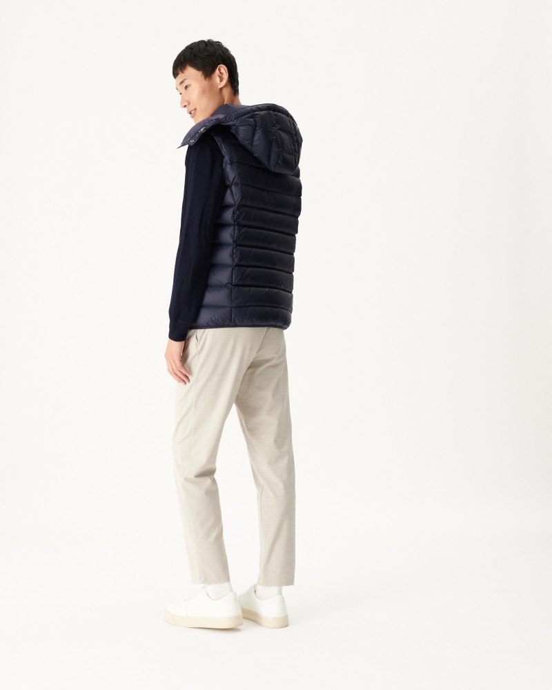 Navy JOTT Grand Cold Sleeveless Men's Down Jackets | MYZ-0969