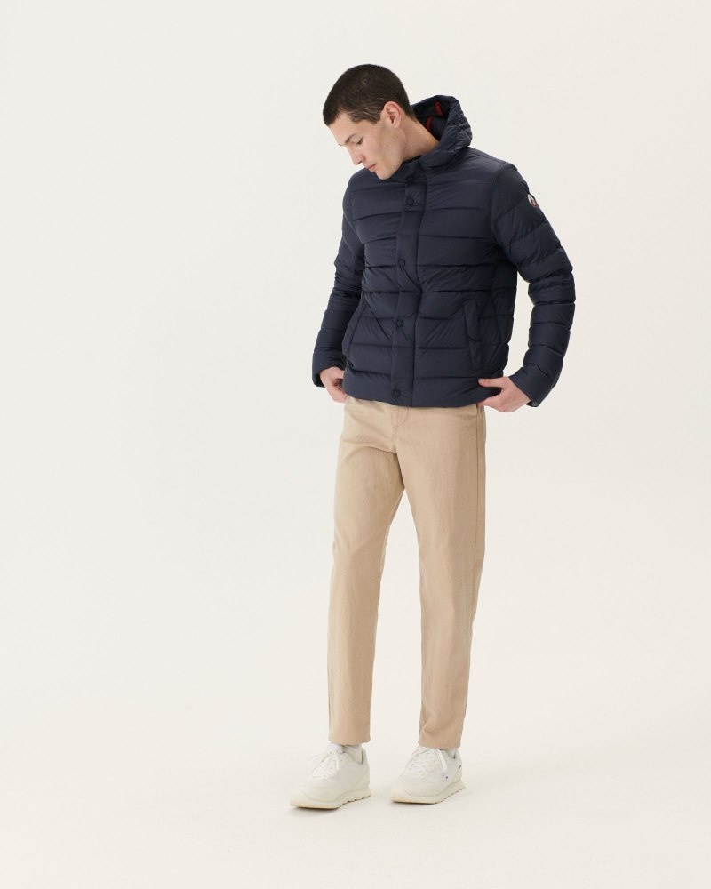 Navy JOTT Jorge Hooded Men's Puffer Jackets | AVC-1180