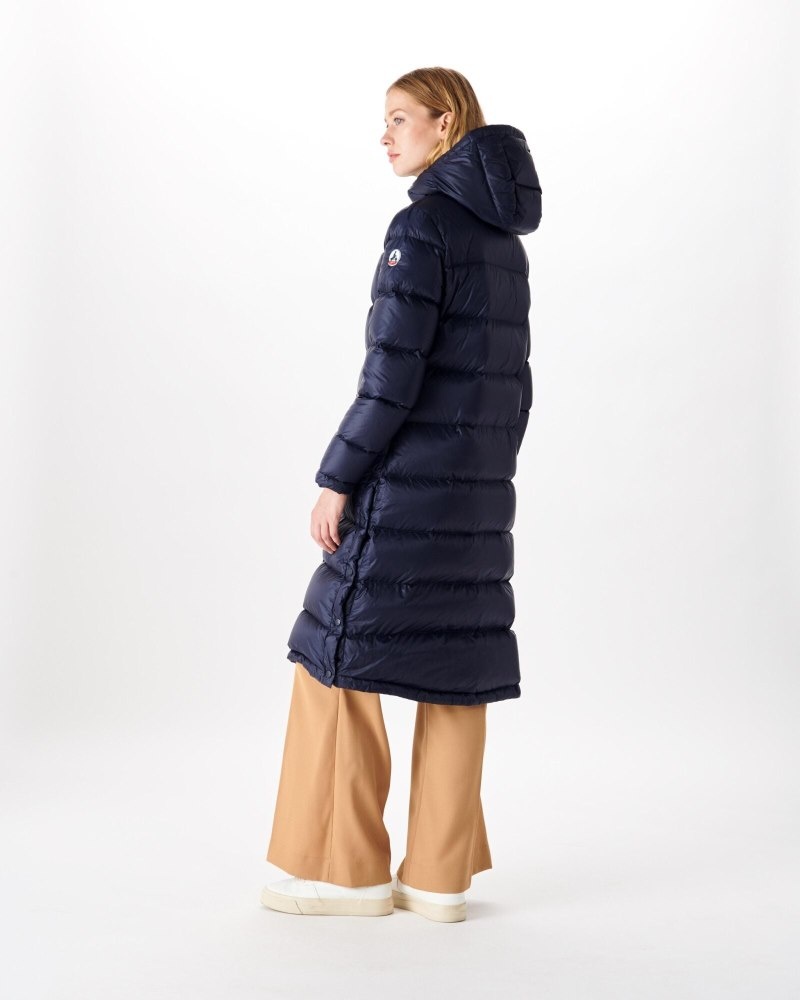 Navy JOTT Karachi Grand Cold Long Hooded Women's Down Jackets | UFD-8005