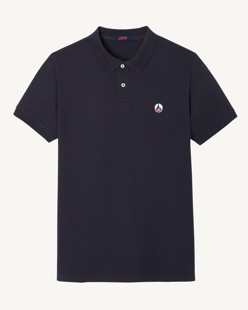 Navy JOTT Marbella Organic Cotton Men's Polo Shirts | QVA-2509