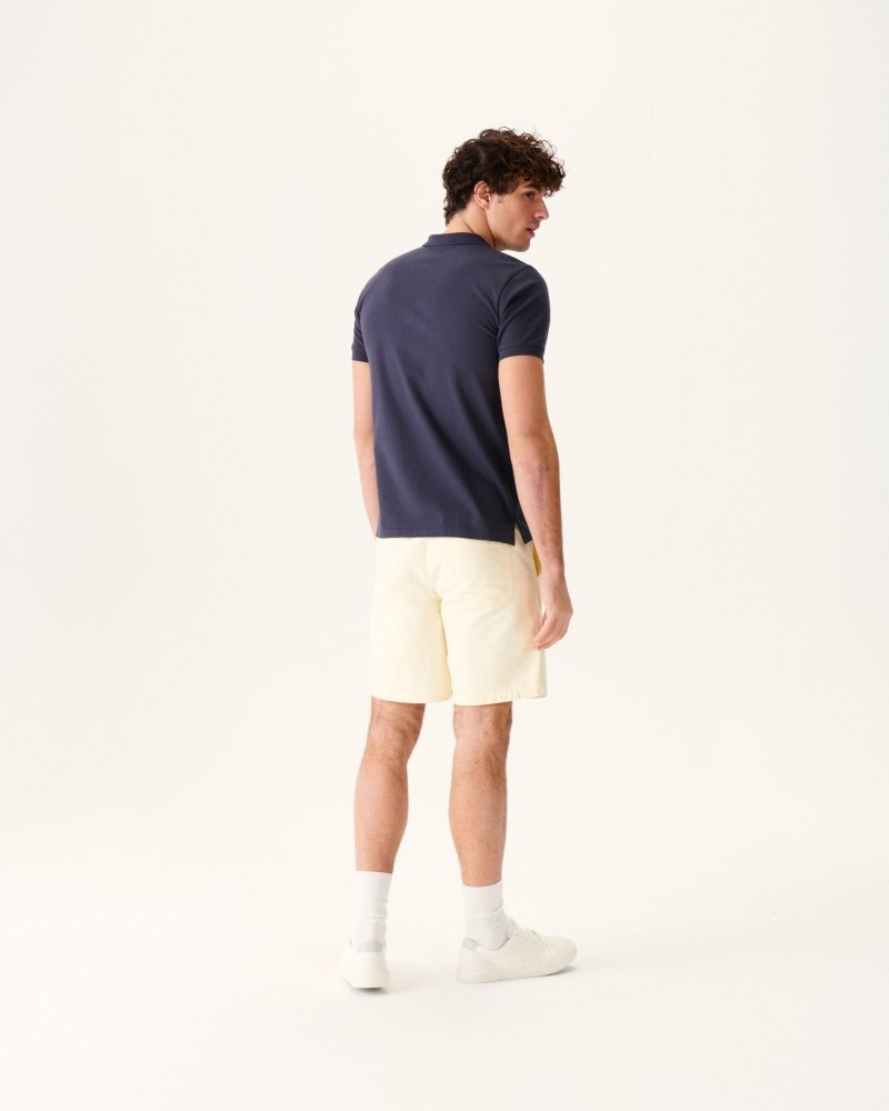 Navy JOTT Marbella Organic Cotton Men's Polo Shirts | QVA-2509