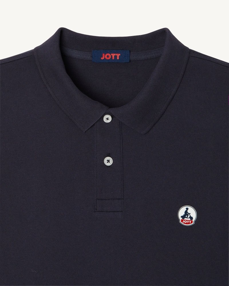 Navy JOTT Marbella Organic Cotton Men's Polo Shirts | QVA-2509