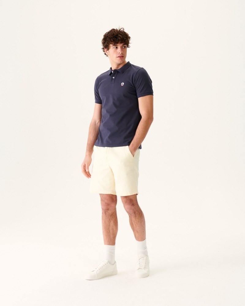 Navy JOTT Marbella Organic Cotton Men's Polo Shirts | QVA-2509