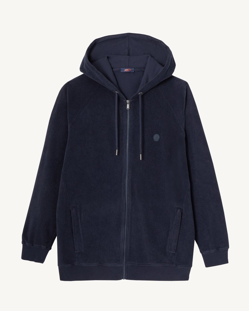 Navy JOTT Nazare Zipped Hooded Men's Jackets | HCY-2766