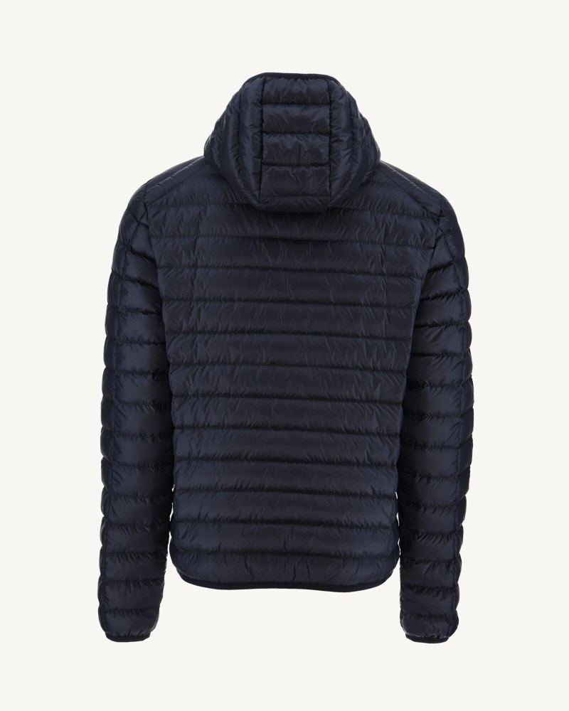 Navy JOTT Nico Lightweight Hooded Men's Down Jackets | REZ-4330