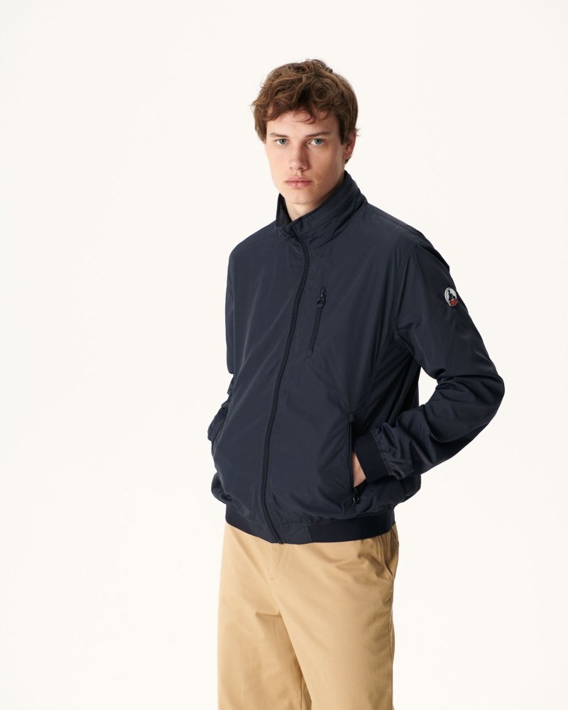 Navy JOTT Oregon Pocketable Hooded Men\'s Jackets | KQR-2009