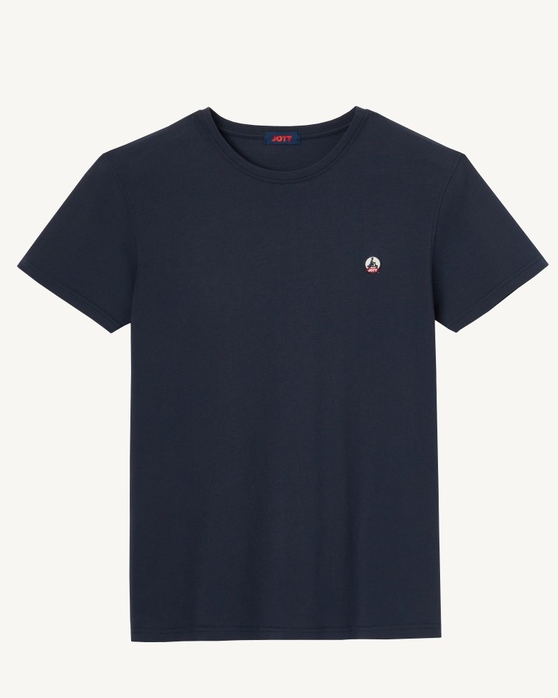 Navy JOTT Pietro Organic Cotton Men's T Shirts | TCO-1420