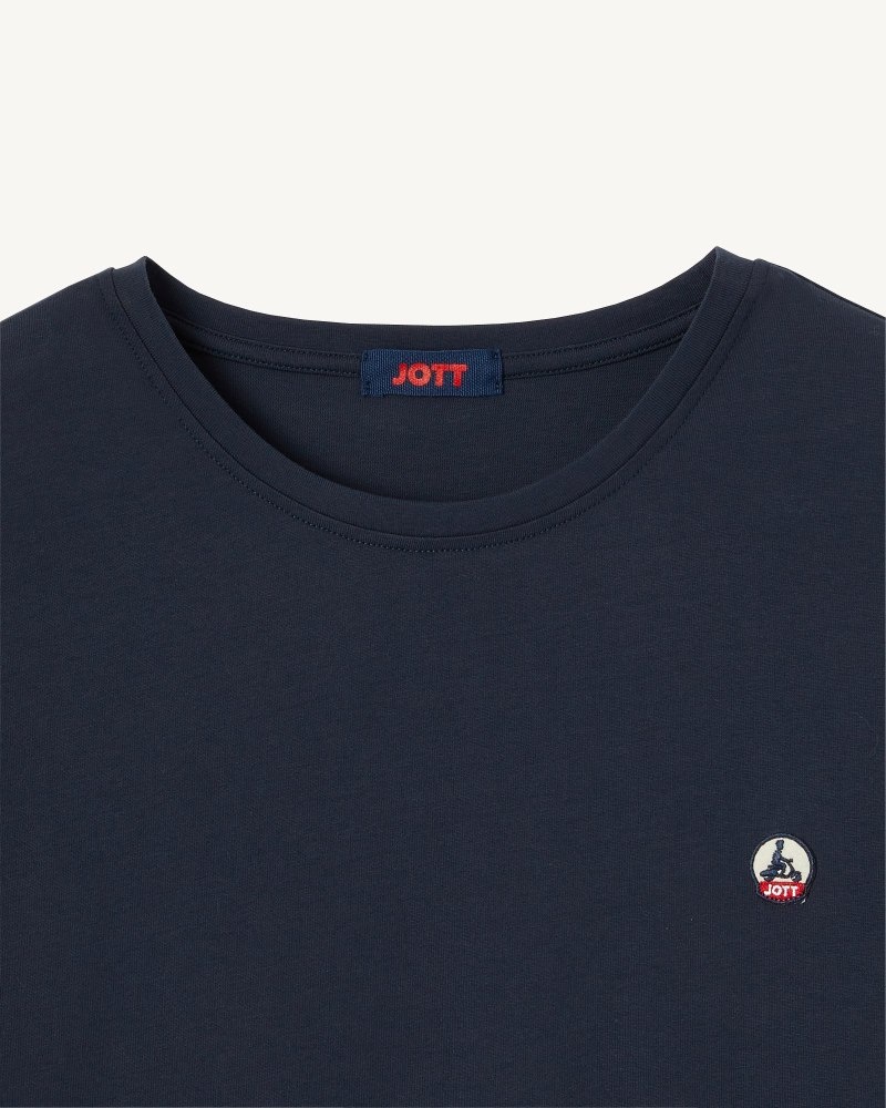 Navy JOTT Pietro Organic Cotton Men's T Shirts | TCO-1420