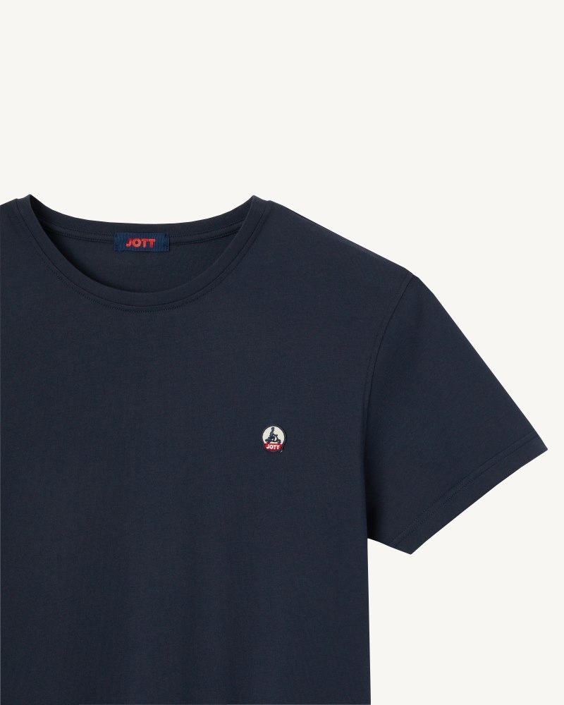 Navy JOTT Pietro Organic Cotton Men's T Shirts | TCO-1420