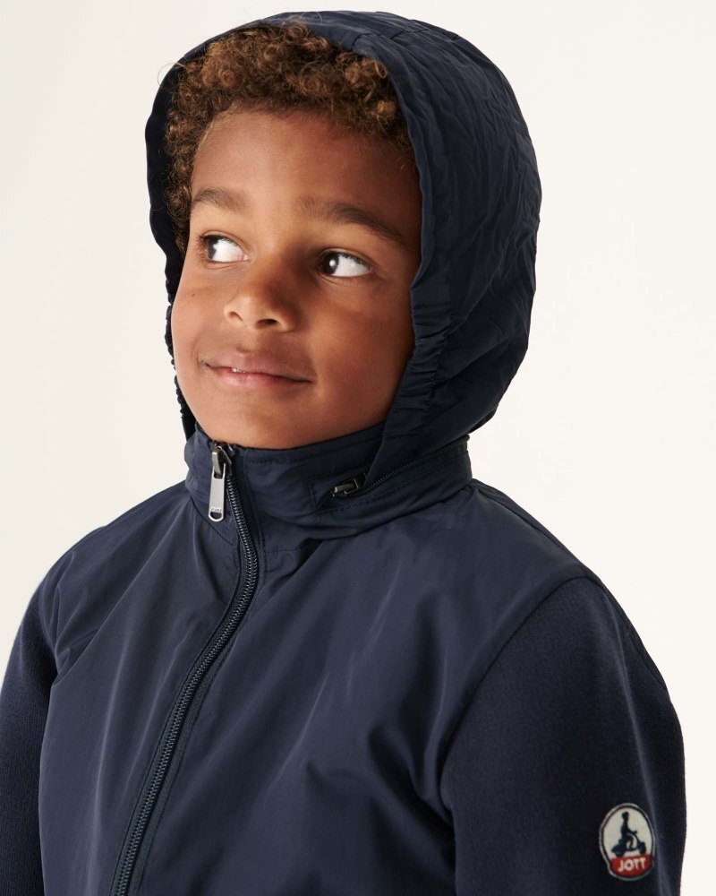 Navy JOTT Real Light Hooded Kids' Jackets | RUE-5209