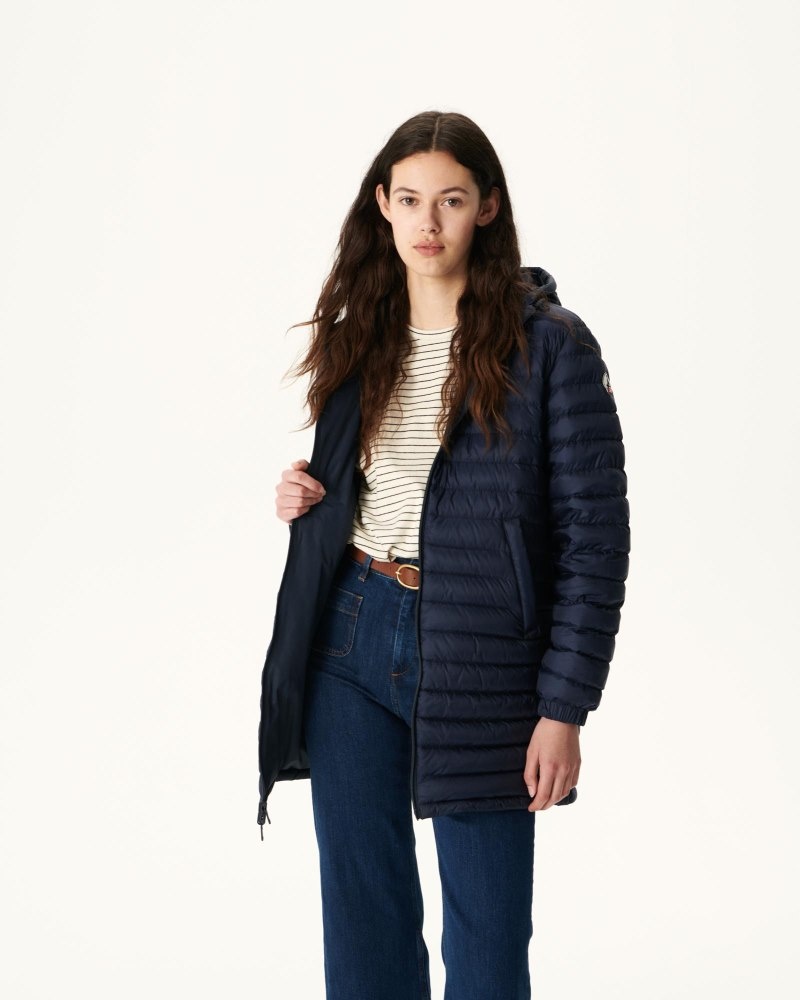 Navy JOTT Roma Reversible Long Women's Down Jackets | UNG-6892