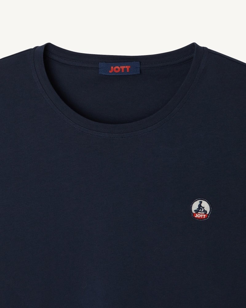 Navy JOTT Rosas Crew Neck Women's T Shirts | GUS-9193