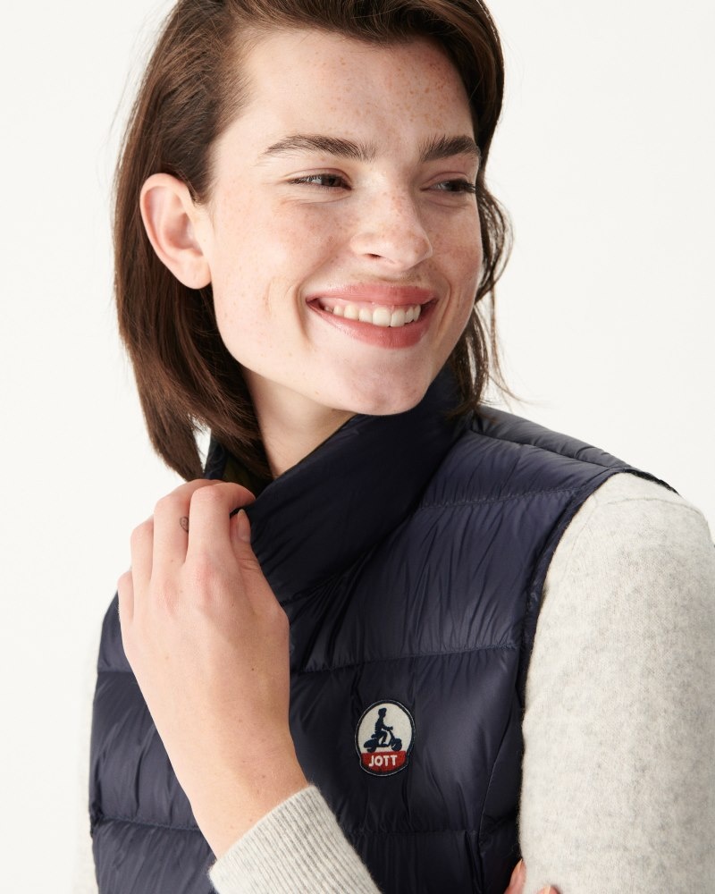 Navy JOTT Sab Grand Cold Sleeveless Women's Down Jackets | NXG-2271