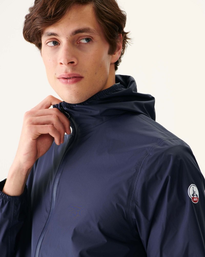 Navy JOTT Stockholm Pocketable Men's Rain Coats | HMX-7180