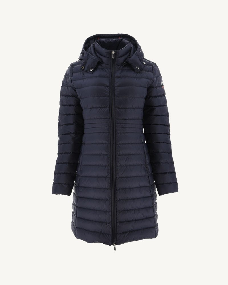 Navy JOTT Vero Long Hooded Women's Puffer Jackets | MHA-1805