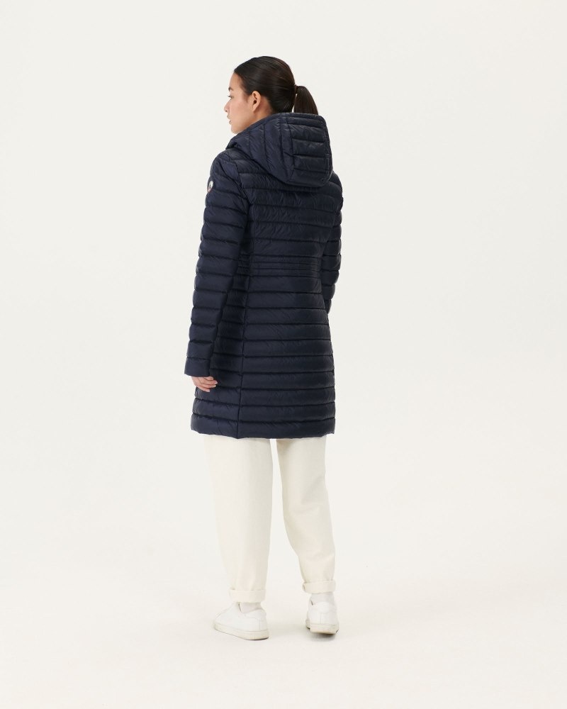 Navy JOTT Vero Long Hooded Women's Puffer Jackets | MHA-1805