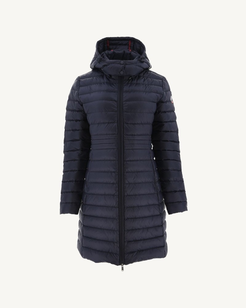 Navy JOTT Vero Long Hooded Women's Puffer Jackets | MHA-1805