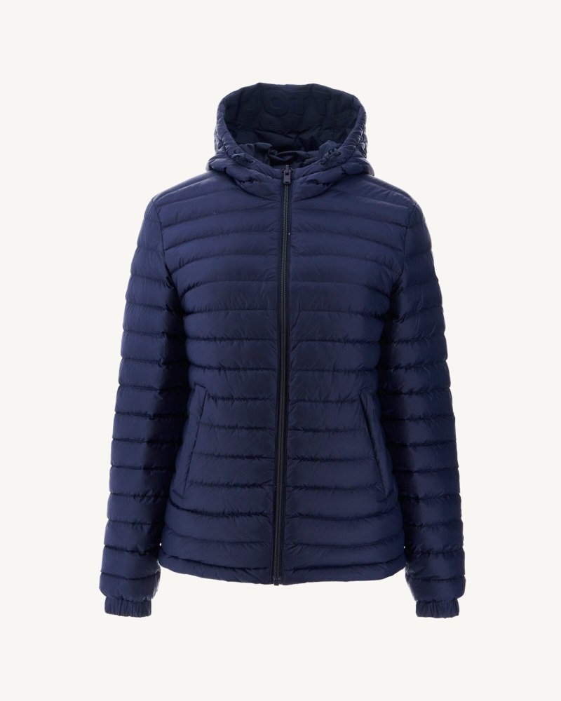 Navy JOTT Vienne Reversible Hooded Women's Puffer Jackets | GCI-8372