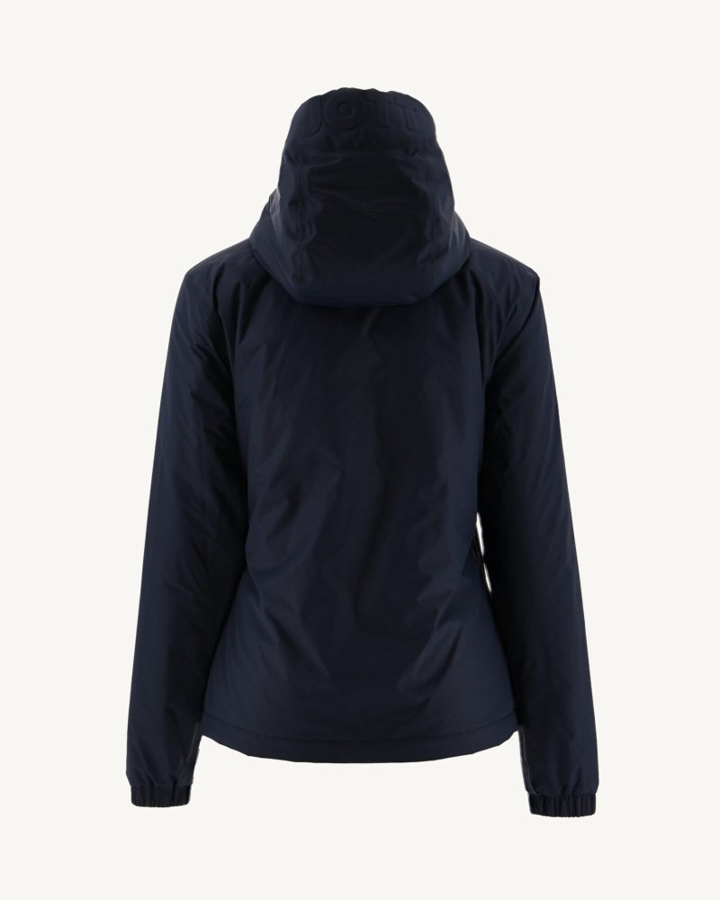 Navy / Brown JOTT Kara Reversible Hooded Ultralight Women's Down Jackets | TUJ-9888