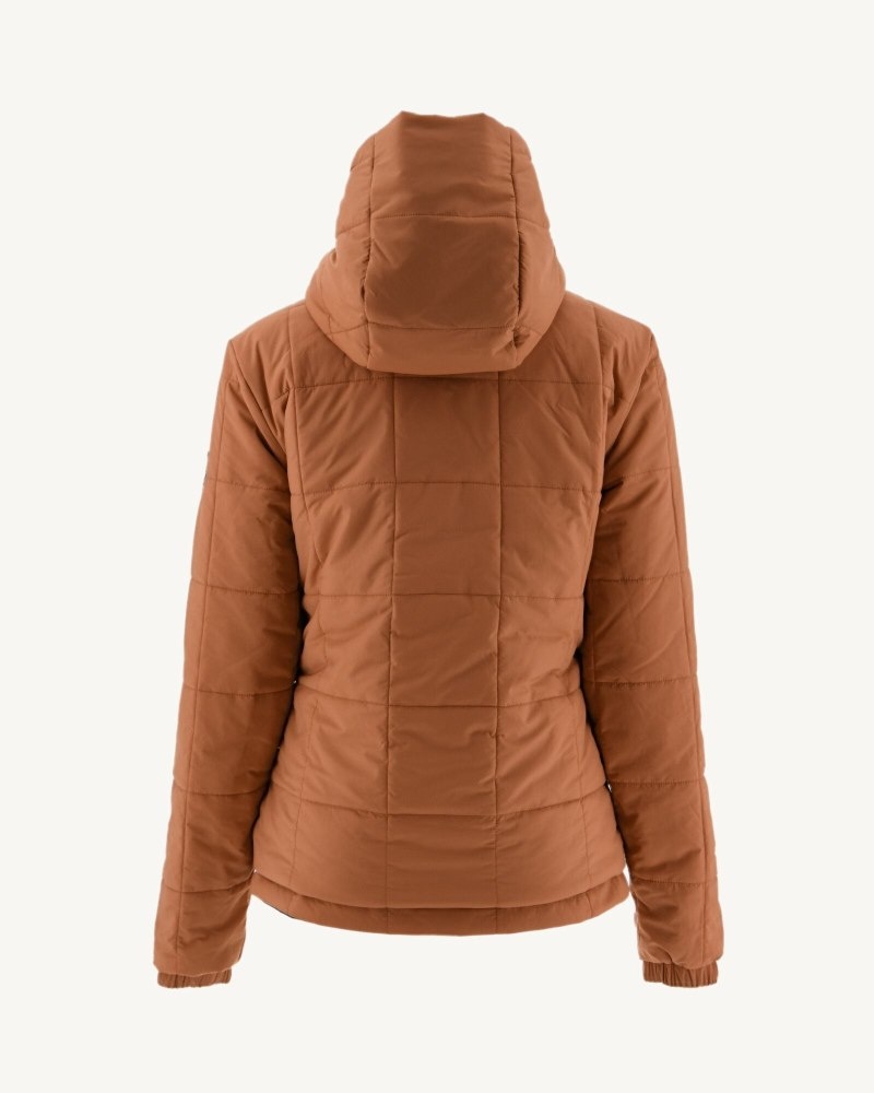 Navy / Brown JOTT Kara Reversible Hooded Ultralight Women's Down Jackets | TUJ-9888