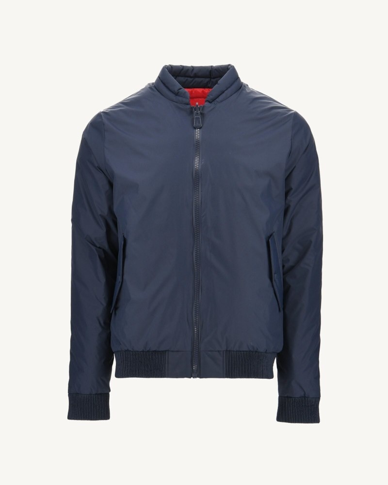 Navy / Red JOTT Bombay Reversible Men's Down Jackets | KLN-7352