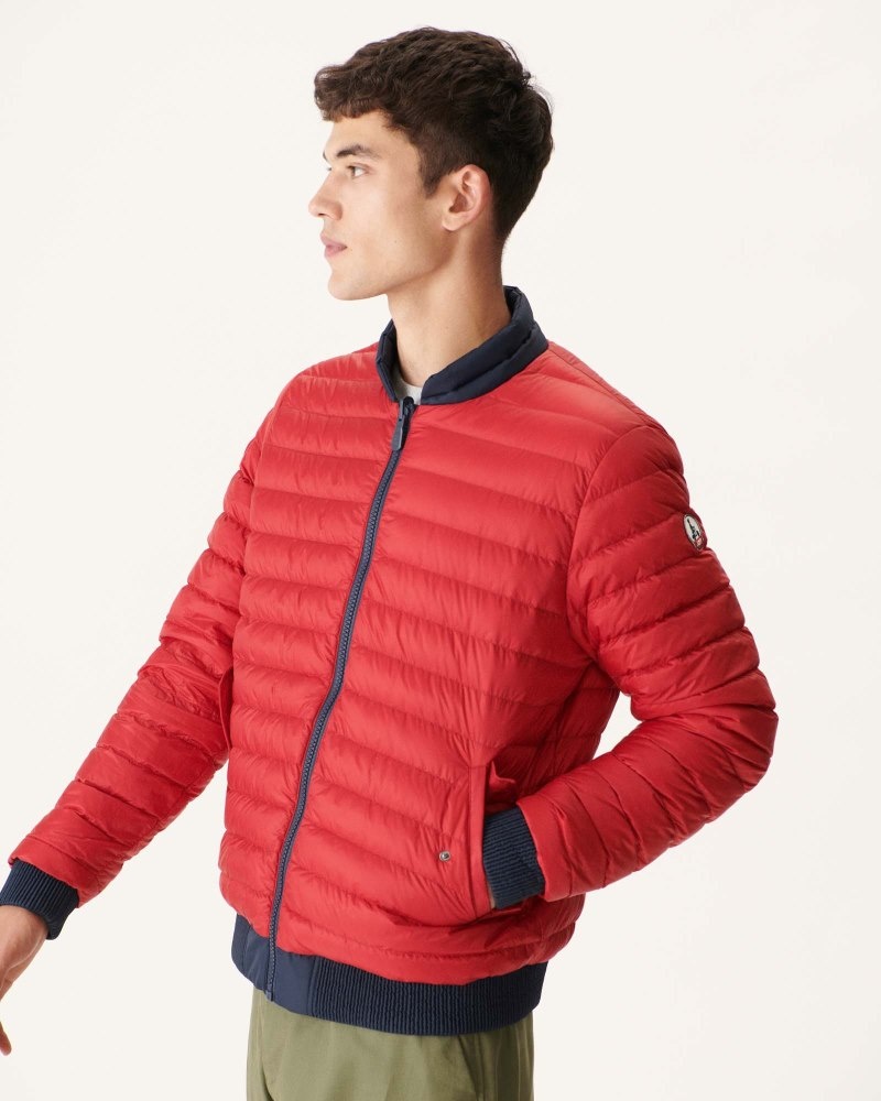 Navy / Red JOTT Bombay Reversible Men's Down Jackets | KLN-7352