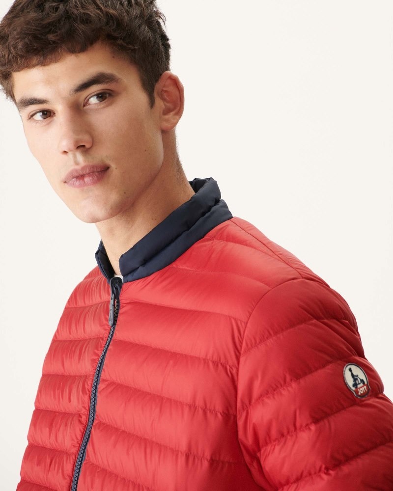 Navy / Red JOTT Bombay Reversible Men's Down Jackets | KLN-7352