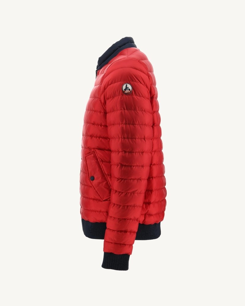 Navy / Red JOTT Bombay Reversible Men's Down Jackets | KLN-7352