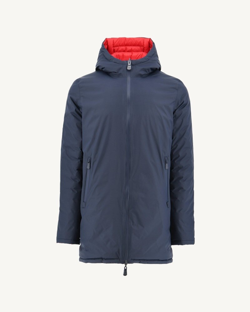 Navy / Red JOTT Reversible Amsterdam Men's Down Jackets | MQS-7374