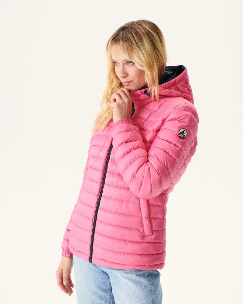 Navy / Rose JOTT Vienne Reversible Hooded Women's Down Jackets | WJD-1984