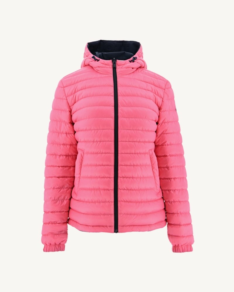 Navy / Rose JOTT Vienne Reversible Hooded Women's Down Jackets | WJD-1984