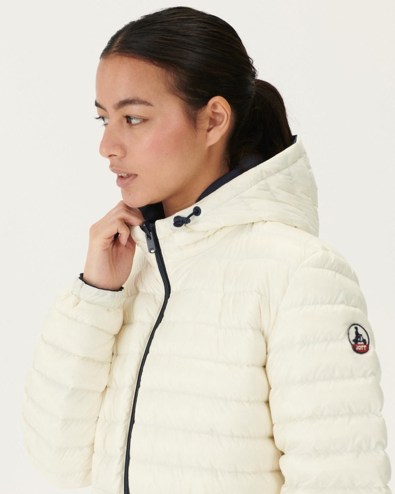 Navy / White JOTT Roma Long Reversible Women's Down Jackets | GVR-6675