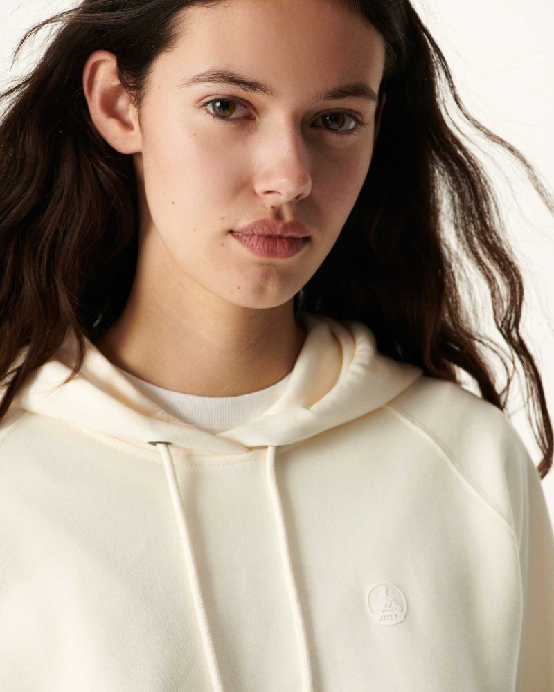 Off-white JOTT Monteria Hooded Fleece Women's Sweatshirts | BNX-8030