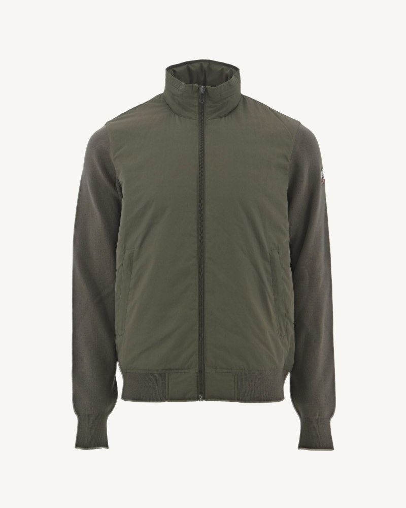 Olive JOTT Bardenas Bi-material Hooded Men's Jackets | JCG-4326