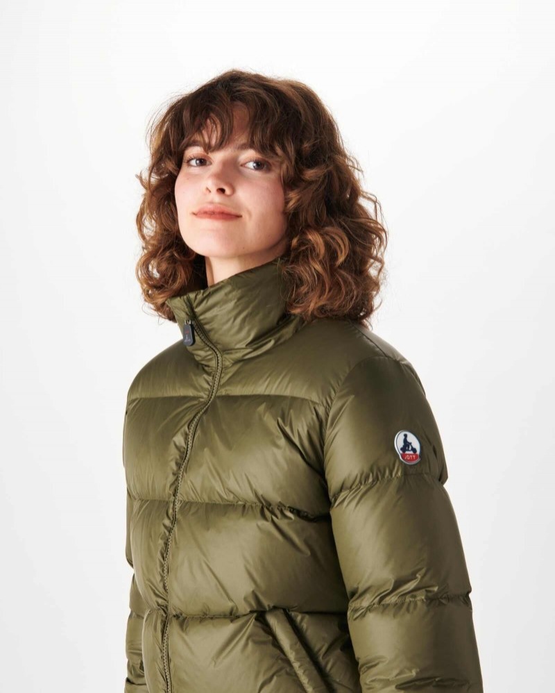 Olive JOTT Cardiff Cold Weather Quilted Women's Down Jackets | OTX-5092